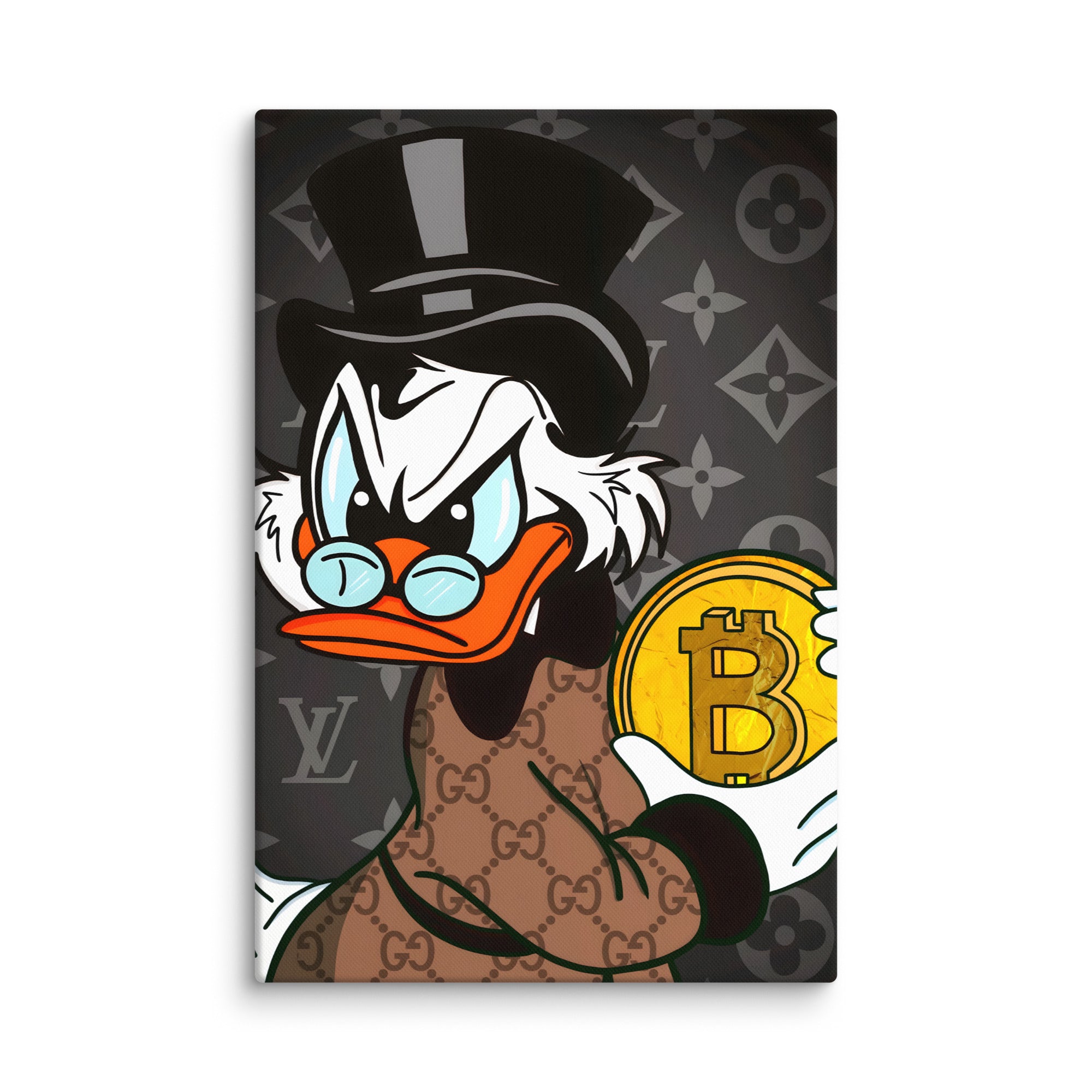 Bitcoin Luxury: Tío Gilito Gucci con Criptomoneda (Street Art Disney)